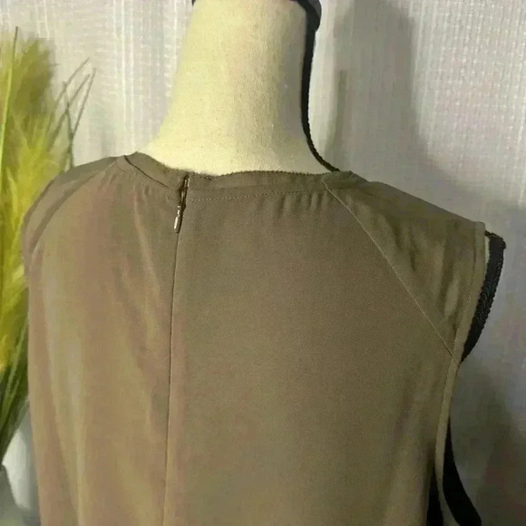 Soft Surroundings L Women’s Dressy Tank Work Brown Sleeveless Blouse Back Zip - Picture 6 of 10